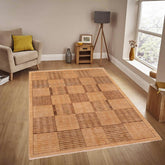 handmade Modern Gabbeh Beige Tan Hand Knotted RECTANGLE 100% WOOL area rug 6  x 9